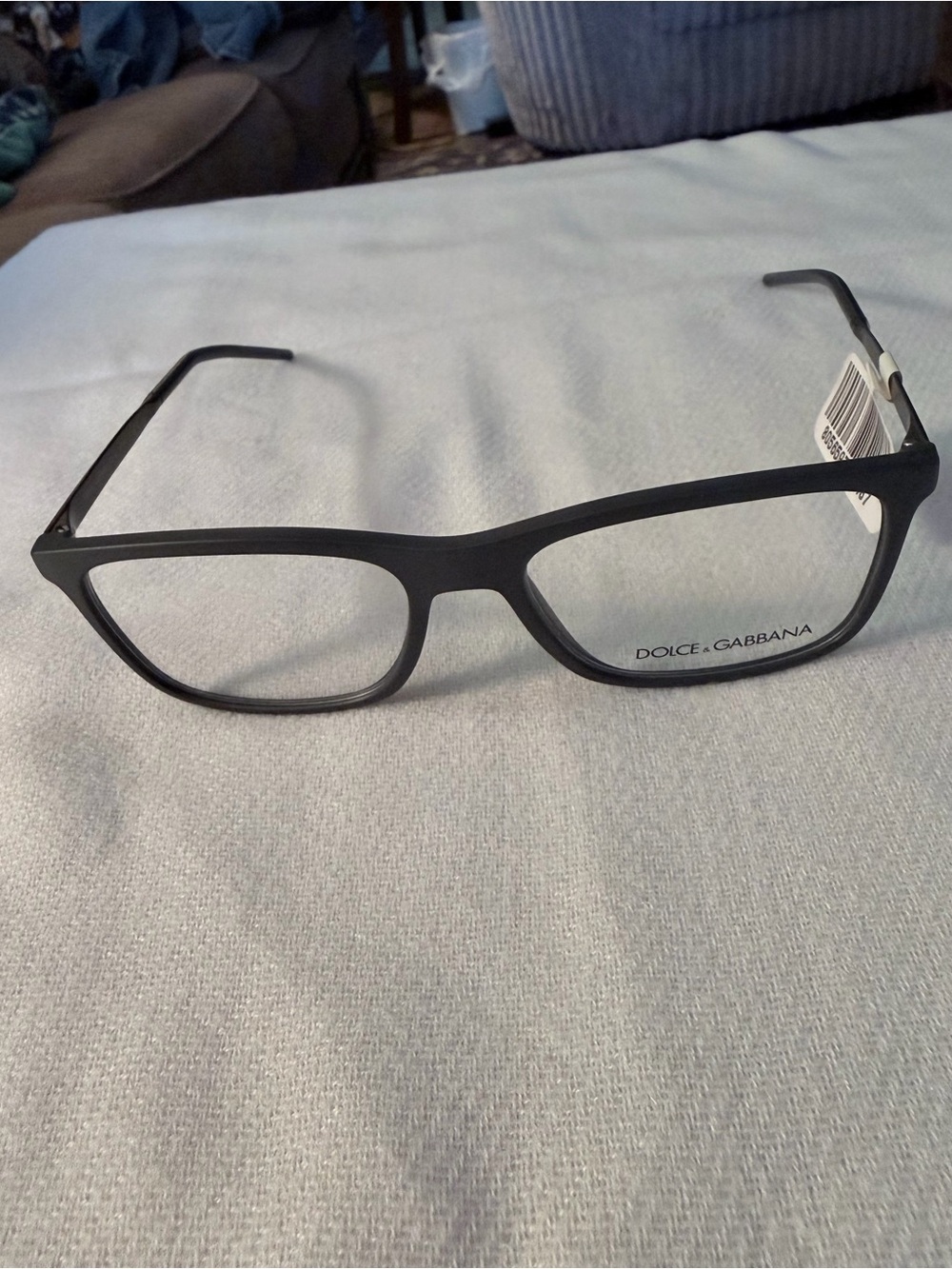 Dolce & Gabbana Gray Matte Rectangular Eyeglass Frames